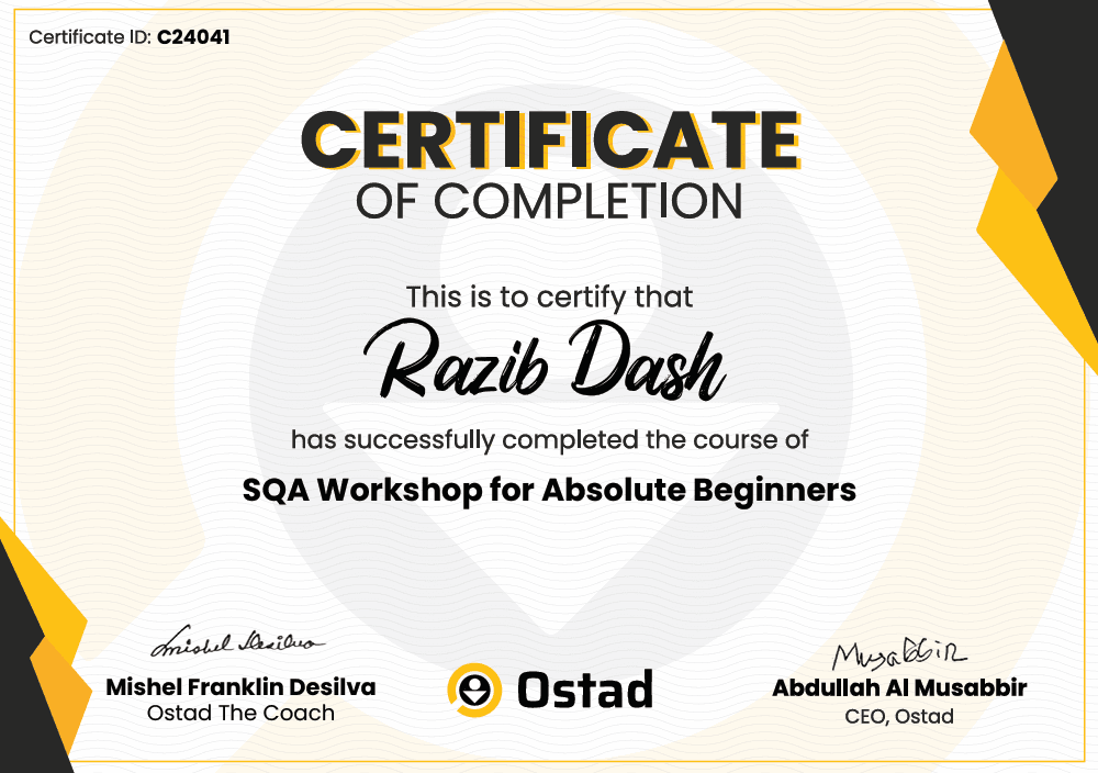 SQA Workshop for Absolute Beginners