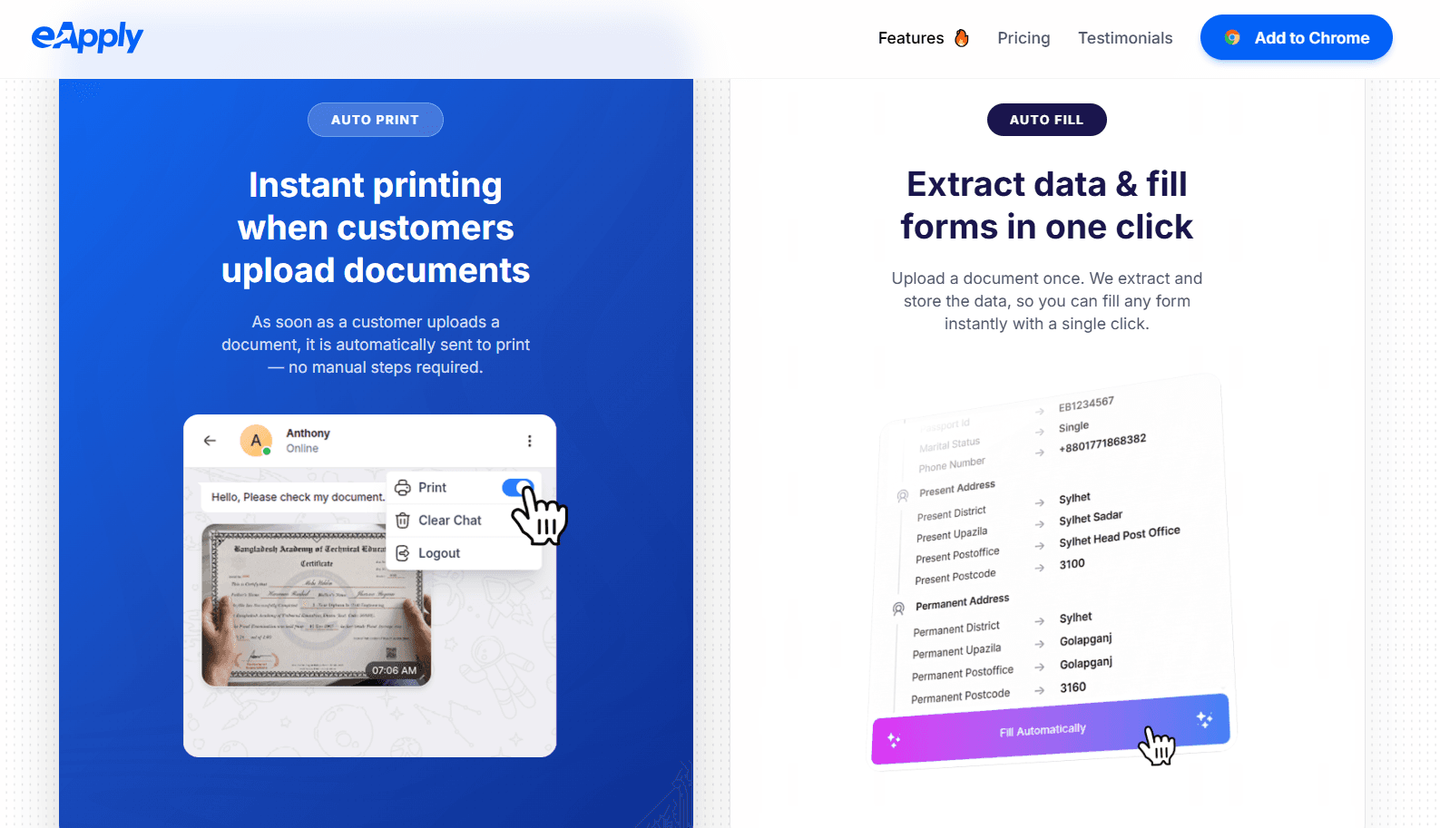 eApply autofill browser extension